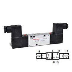 V61R611A-A318JB : Norgren V61 Series 120VAC 3-Position, 5-Way APB non-locking Solenoid Actuated, Solenoid Return 1/4 inch NPT po
