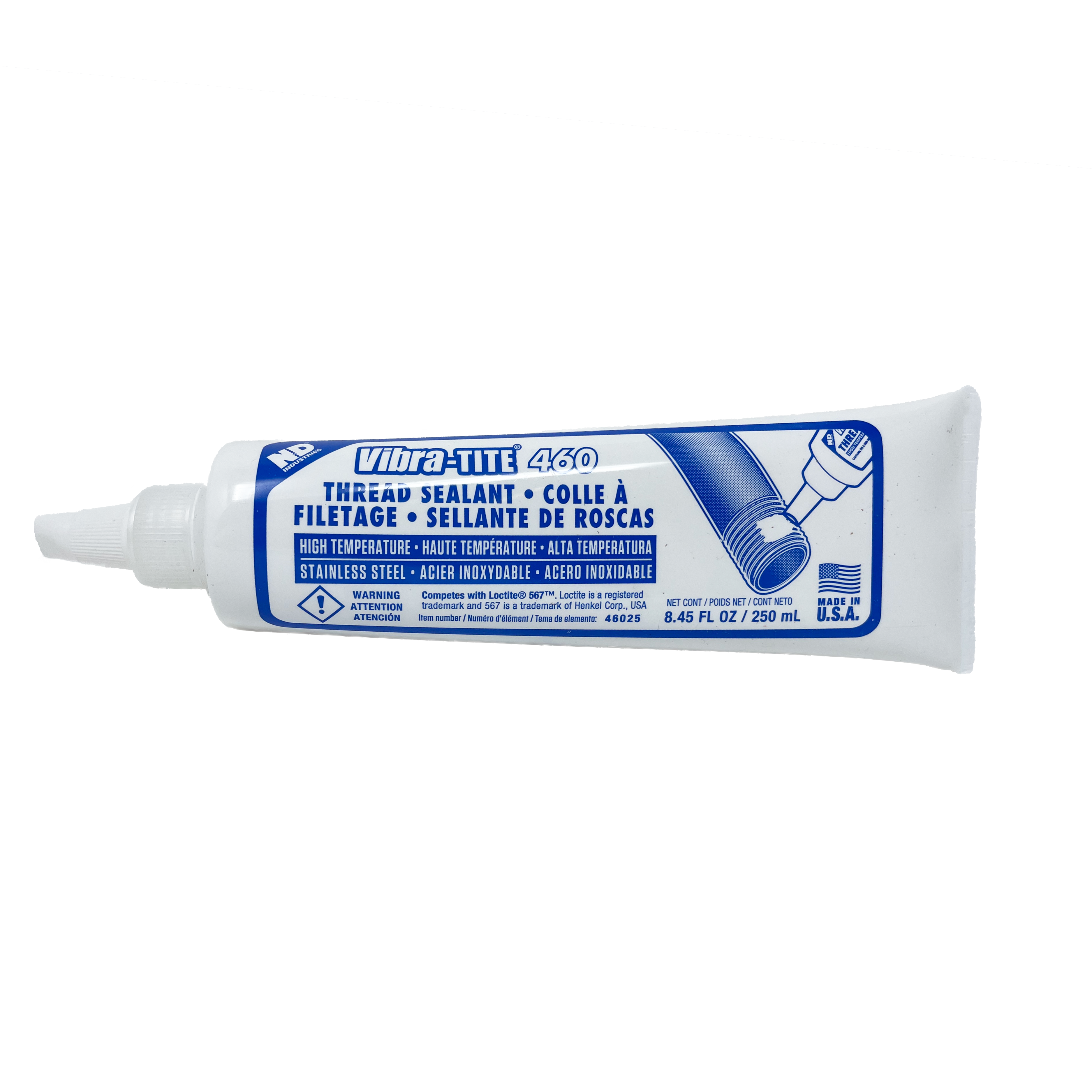 WS46025 : Vibra-Tite 460 High Temp/Stainless Steel Thread Sealant, 250mL