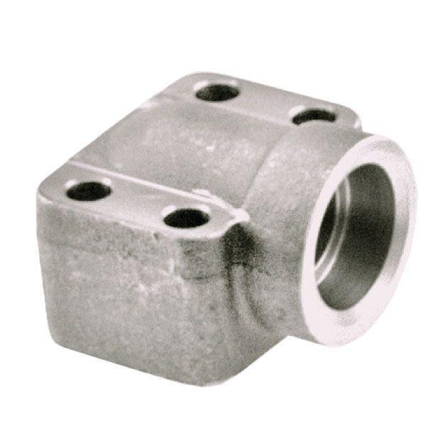 W182-24-24U : AFP Socket Weld Tube Elbow, Steel, 90-Degree, 1.5 (1-1/2") Tube x 1.5 (1-1/2") Code 62 Socket Weld, includes Flange, Bolts, O-Rings