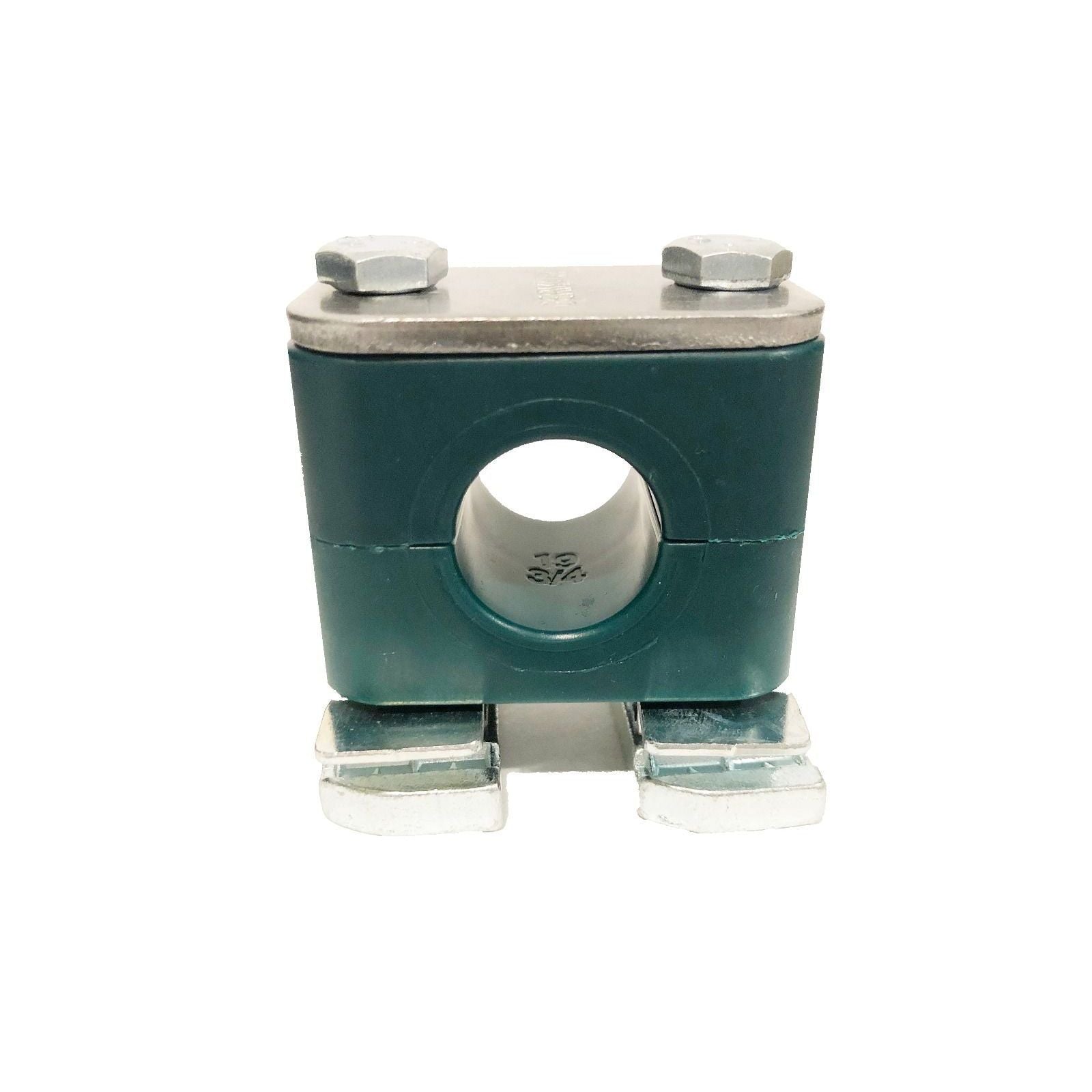 CRA-110A-PP-HDP-AS-U-W3 : Stauff Clamp, Unistrut Mount, 0.394" (10mm) OD, for 1/8" Pipe, Green PP Insert, Smooth Interior, Carbon Steel