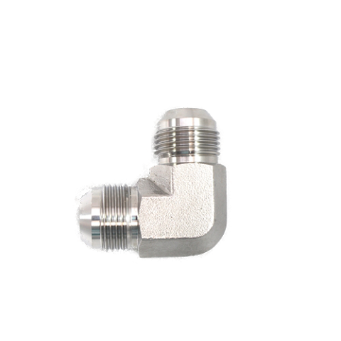 SS-2500-12-10-OHI : OHI Adapter, 0.75 (3/4") Male JIC x 0.625 (5/8") Male JIC, 90-Degree Elbow, Stainless Steel