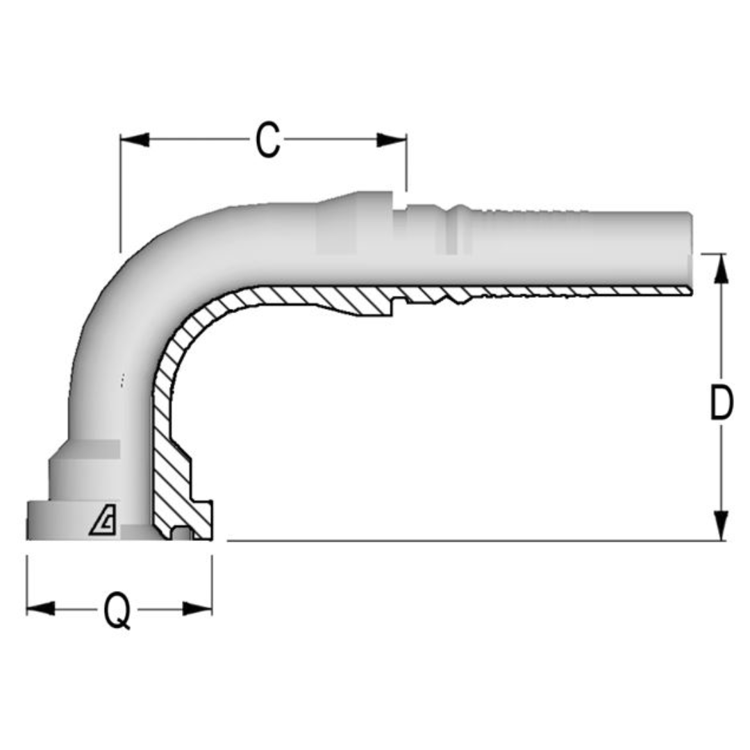 Shop Z-C629 90-Degree Hose - Code 62 Flange Interlock Insert