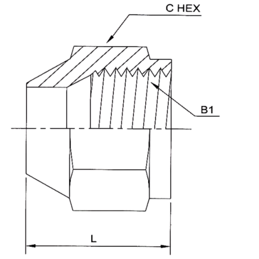 0302-32 : OneHydraulics Steel JIC Short Nut, 2-1/2-12 (-32) Female JIC