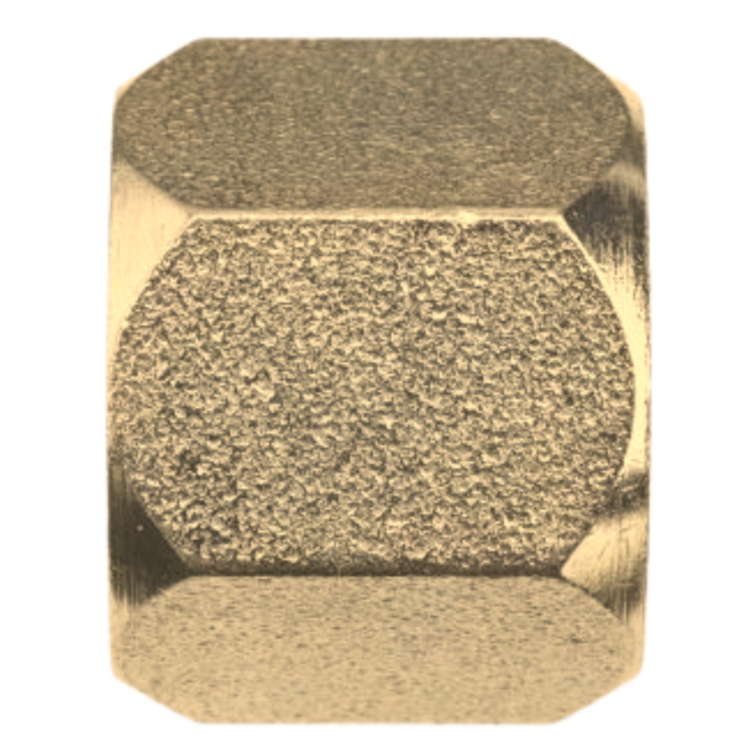 0304-C-05-B : OneHydraulics Brass Cap Nut, 1/2-20 (-05) Female JIC