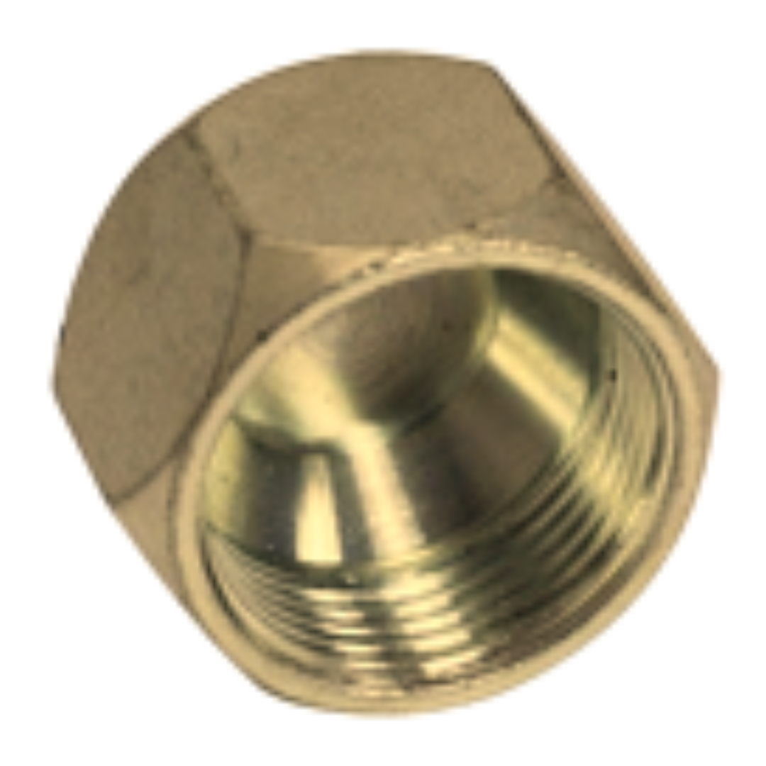 0304-C-05-B : OneHydraulics Brass Cap Nut, 1/2-20 (-05) Female JIC