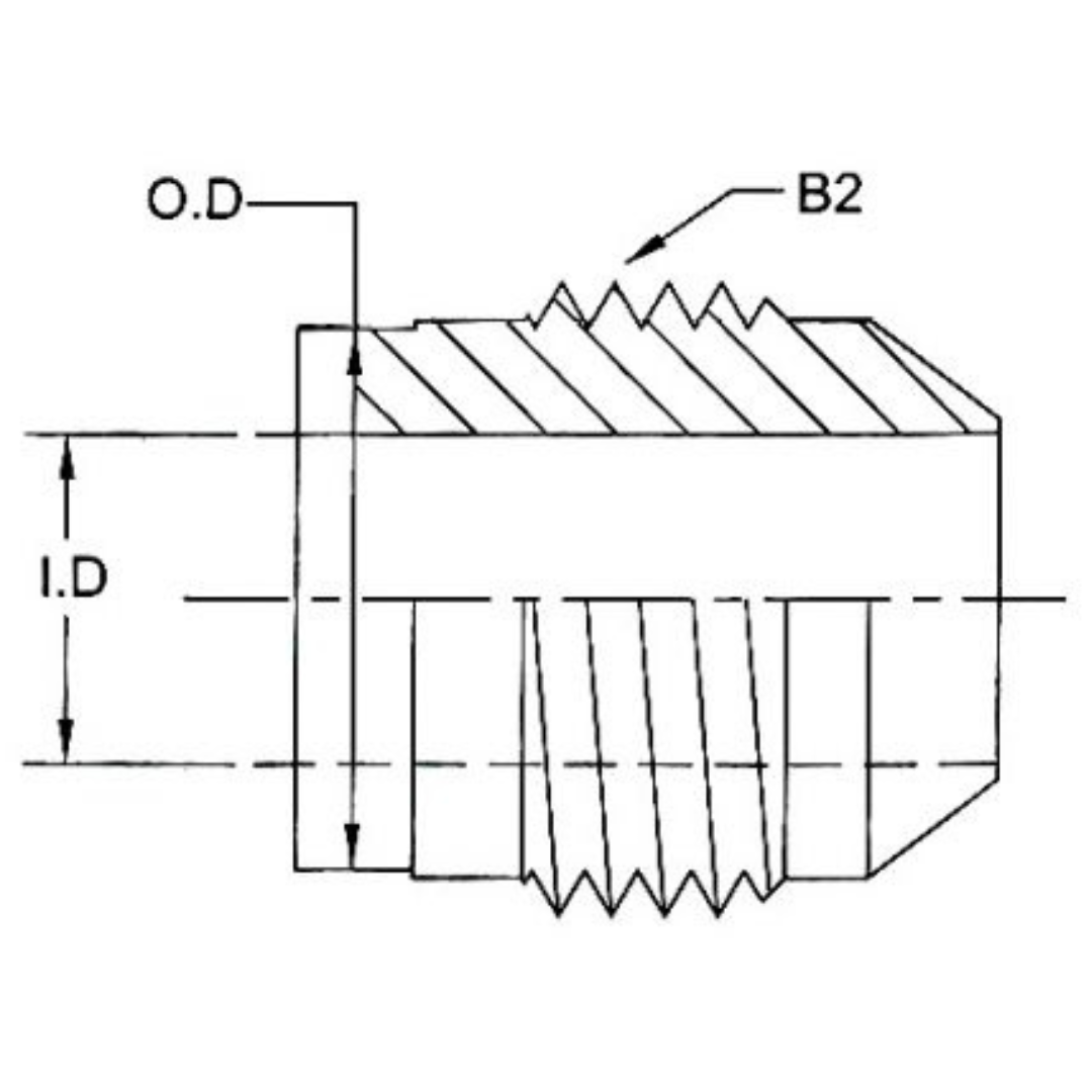 0403-TS-12-12 : OneHydraulics Steel Tube Spud, 0.609 (-12) Tube ID x 1-1/16-12 (-12) Male JIC