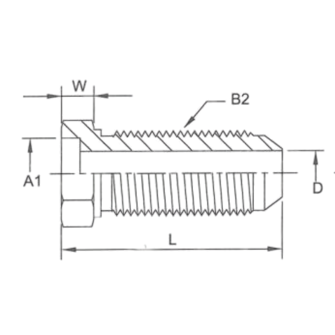 0406-12-12 : OneHydraulics Straight Steel Bored Adapter, 0.757 (-12) Bore Hole x 1-1/16-12 (-12) Male JIC