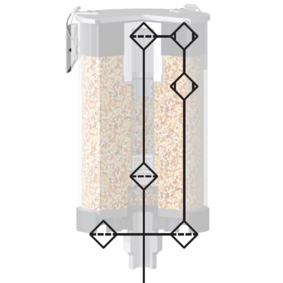 VV-R 2L N1"m : Giebel VV-R Desiccant Breather Dryer, Refillable, No Check Valves, 50-200 ml Water Capacity, FKM Seals, 3-Micron Paper Filter, 1" Male NPT