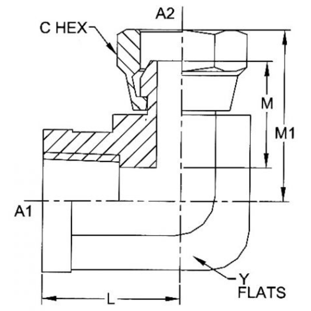 1502-24-24-SS : OneHydraulics 90-Degree Stainless Adapter, 1-1/2-11-1/2 (-24) Female NPTF x 1-1/2-11-1/2 (-24) Female NPSM, 1500psi