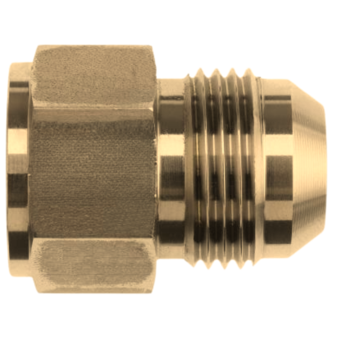 2406-10-06-B : OneHydraulics Straight Brass Adapter, 7/8-14 (-10) Female JIC x 9/16-18 (-06) Male JIC, 3300psi