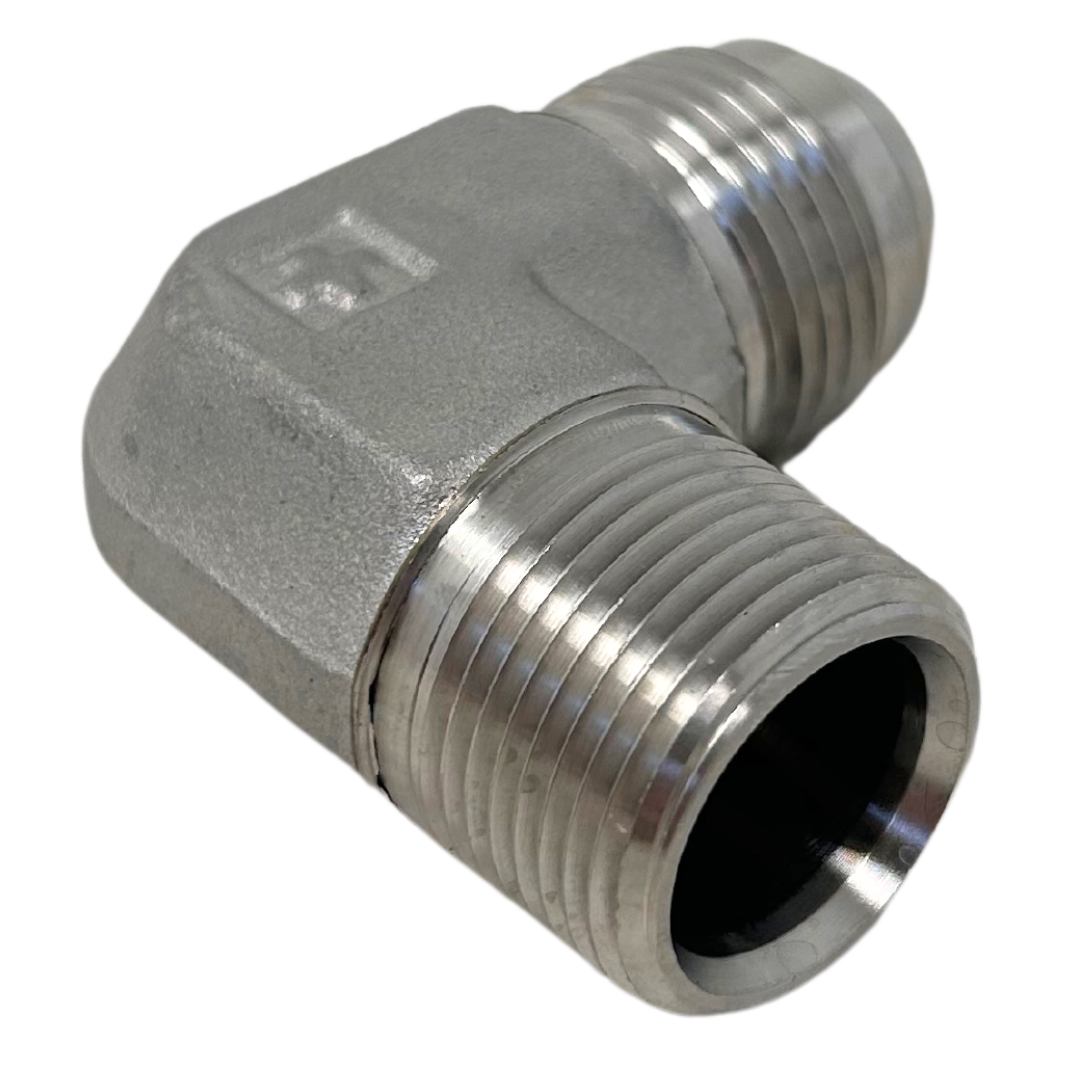 2501-12-12-SHF-FIRE : FIRE SALE SHF 316 Stainless steel, 90° Connector -12 MJIC x 3/4 MPT - ALL SALES FINAL