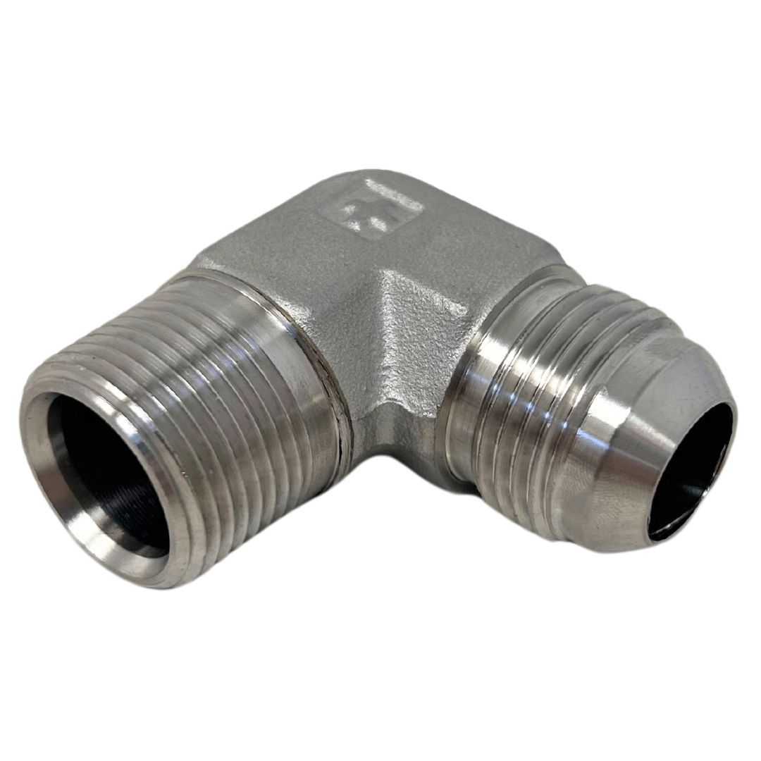 2501-12-12-SHF-FIRE : FIRE SALE SHF 316 Stainless steel, 90° Connector -12 MJIC x 3/4 MPT - ALL SALES FINAL
