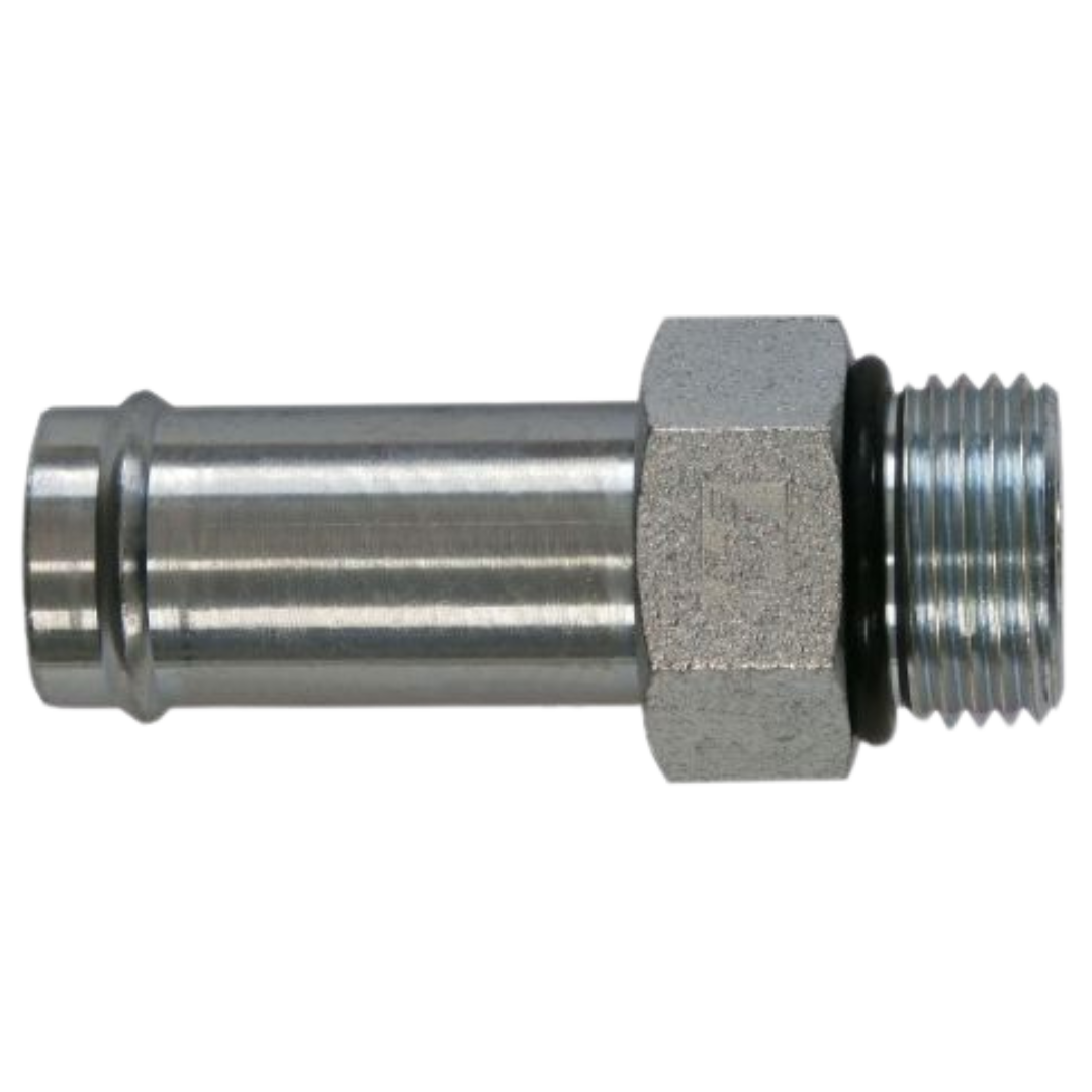 4604-20-20-O : OneHydraulics Straight Steel Adapter, 1.25" (-20) Hose Barb OD x 1-5/8-12 (-20) Male Adjustable ORB