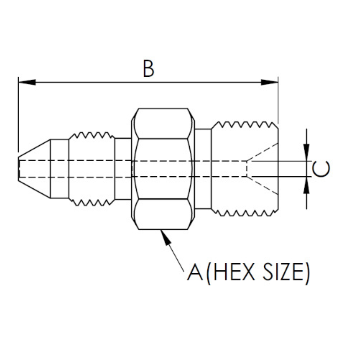 X4M16TM20 : OneXtreme Adapter, 0.25 (1/4") Male MP x 1" Male Type-M, 20,000psi