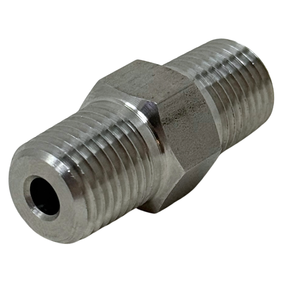 X4N04N-6-15 : OneXtreme Adapter, 0.25 (1/4") Male NPT x 0.25 (1/4") Male NPT, 15,000psi