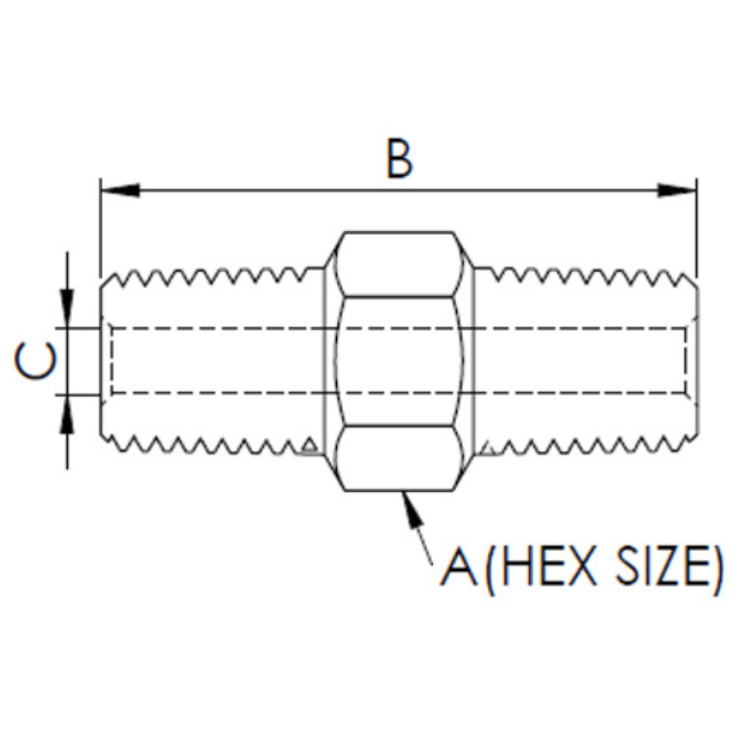 X2N02N15 : OneXtreme Adapter, 0.125 (1/8") Male NPT x 0.125 (1/8") Male NPT, 15,000psi