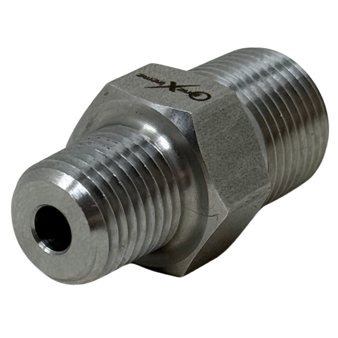 X2N04N15 : OneXtreme Adapter, 0.125 (1/8") Male NPT x 0.25 (1/4") Male NPT, 15,000psi
