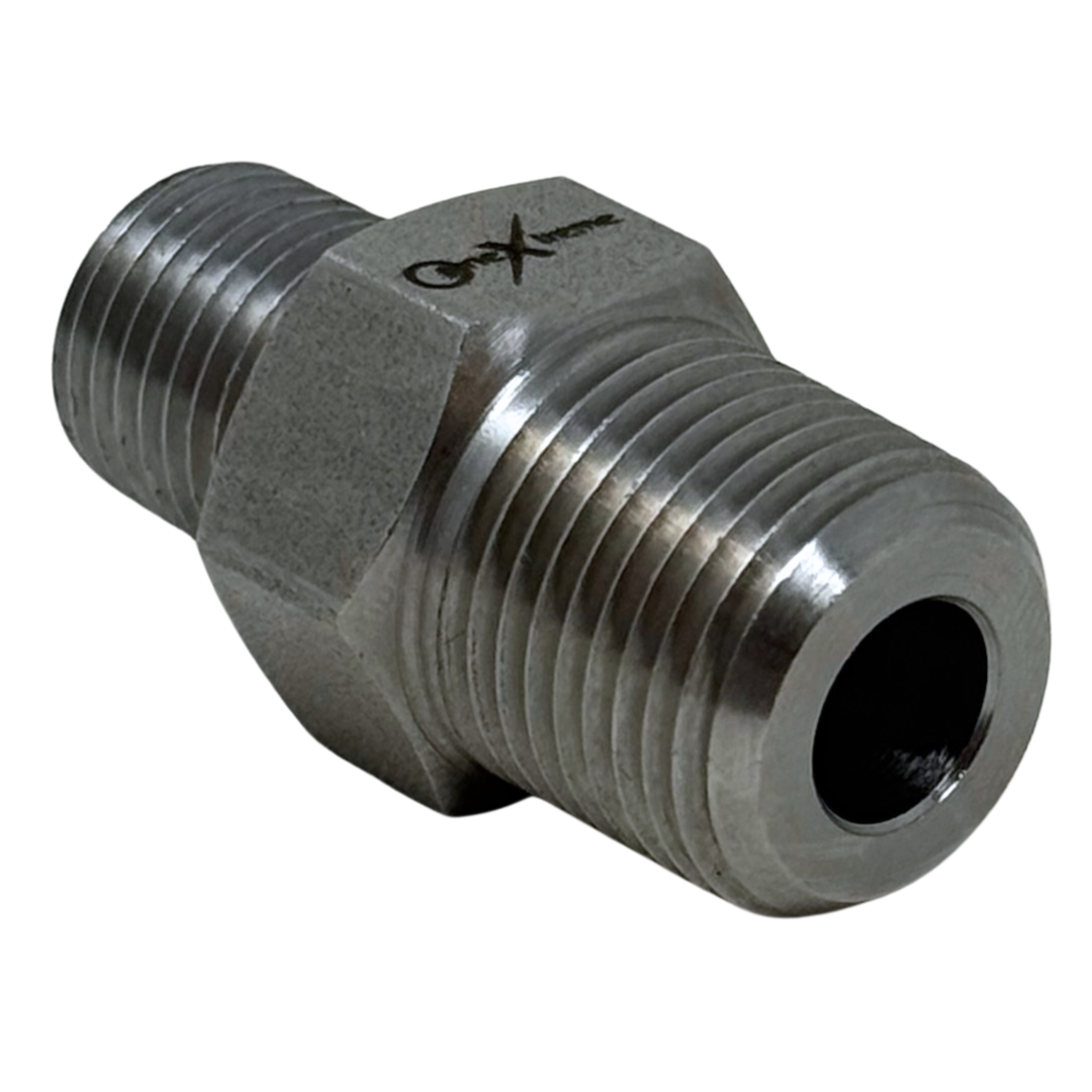 X2N04N15 : OneXtreme Adapter, 0.125 (1/8") Male NPT x 0.25 (1/4") Male NPT, 15,000psi