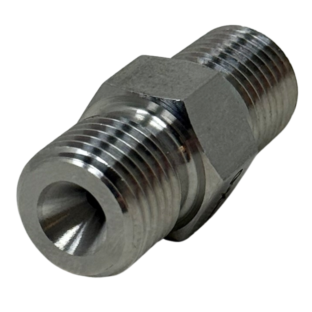 X4N09TM15 : OneXtreme Adapter, 0.25 (1/4") Male NPT x 0.5625 (9/16") Male Type-M, 15,000psi