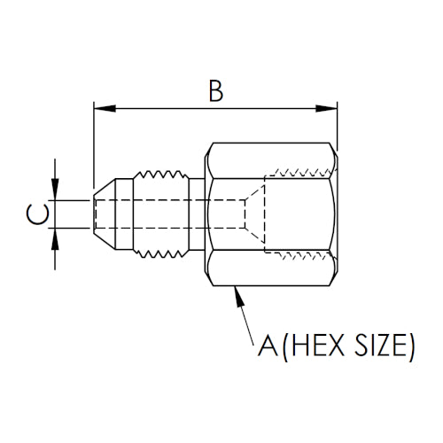 X12J16JF10 : OneXtreme Adapter, 0.75 (3/4") Male JIC x 1" Female JIC, 10,000psi