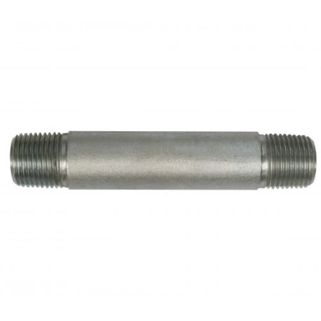 5404-N-06X7.000-SS : OneHydraulics Straight Stainless Long Nipple, 3/8-18 (-06) Male NPT x 3/8-18 (-06) Male NPT, 7.00" Long
