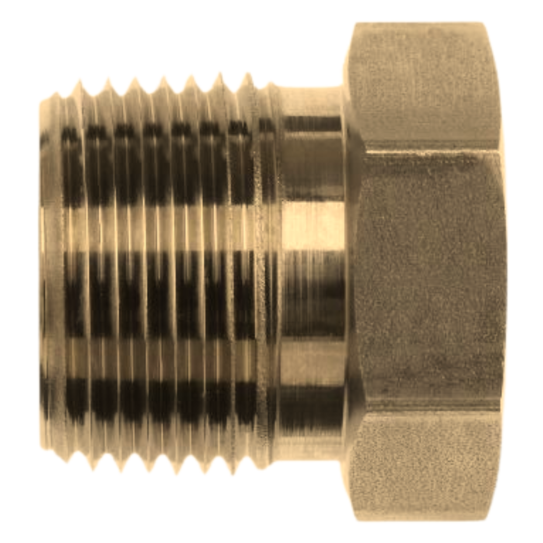 5406-12-04-B : OneHydraulics Straight Brass Rigid Reducer Bushing, 3/4-14 (-12) Male NPT x 1/4-18 (-04) Female NPT, 3500psi