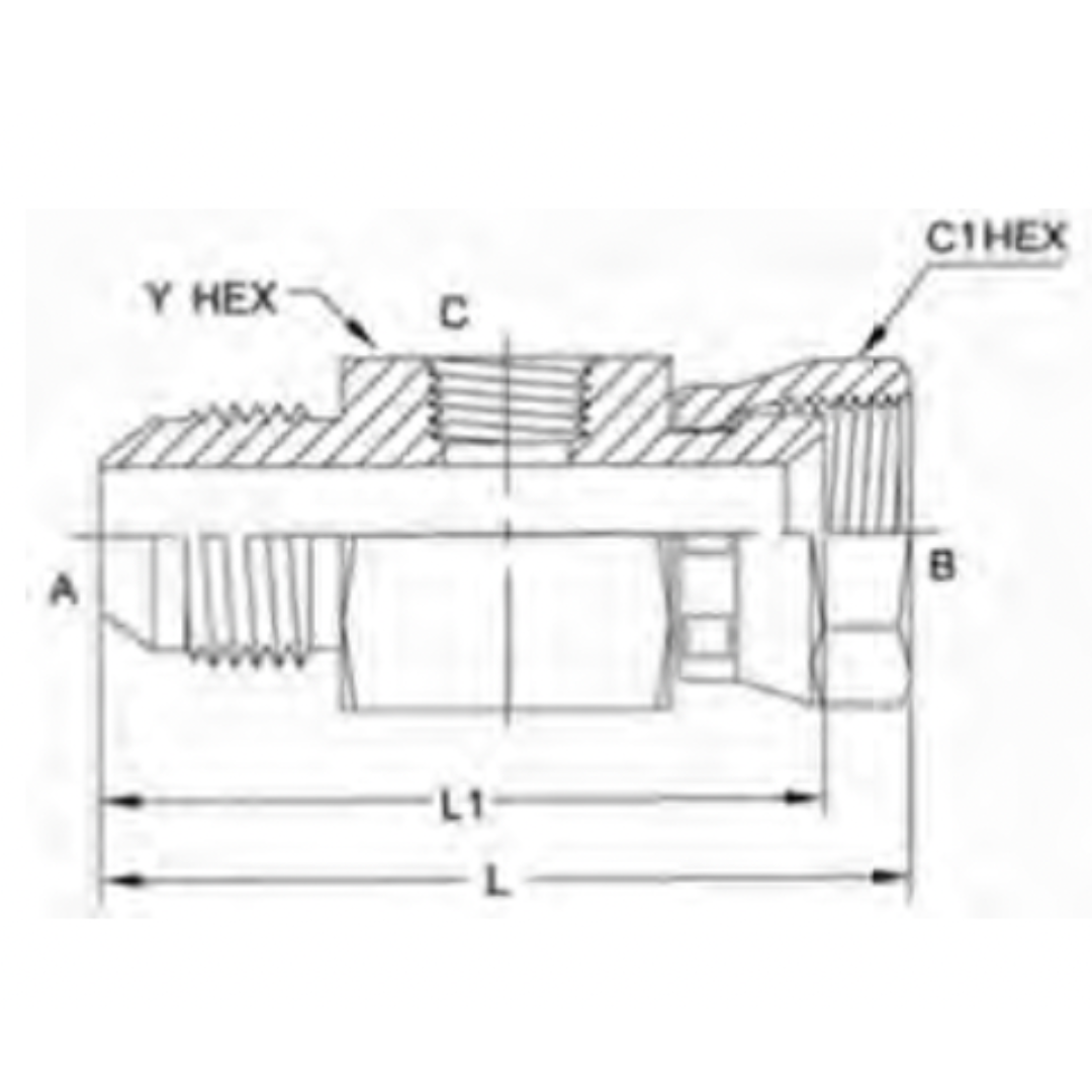 6574-04-04-04 : OneHydraulics Gauge Port Branch Tee, 7/16-20 (-04) Male JIC x 7/16-20 (-04) Female JIC Swivel x 1/4-18 (-04) Female NPTF, 5000psi