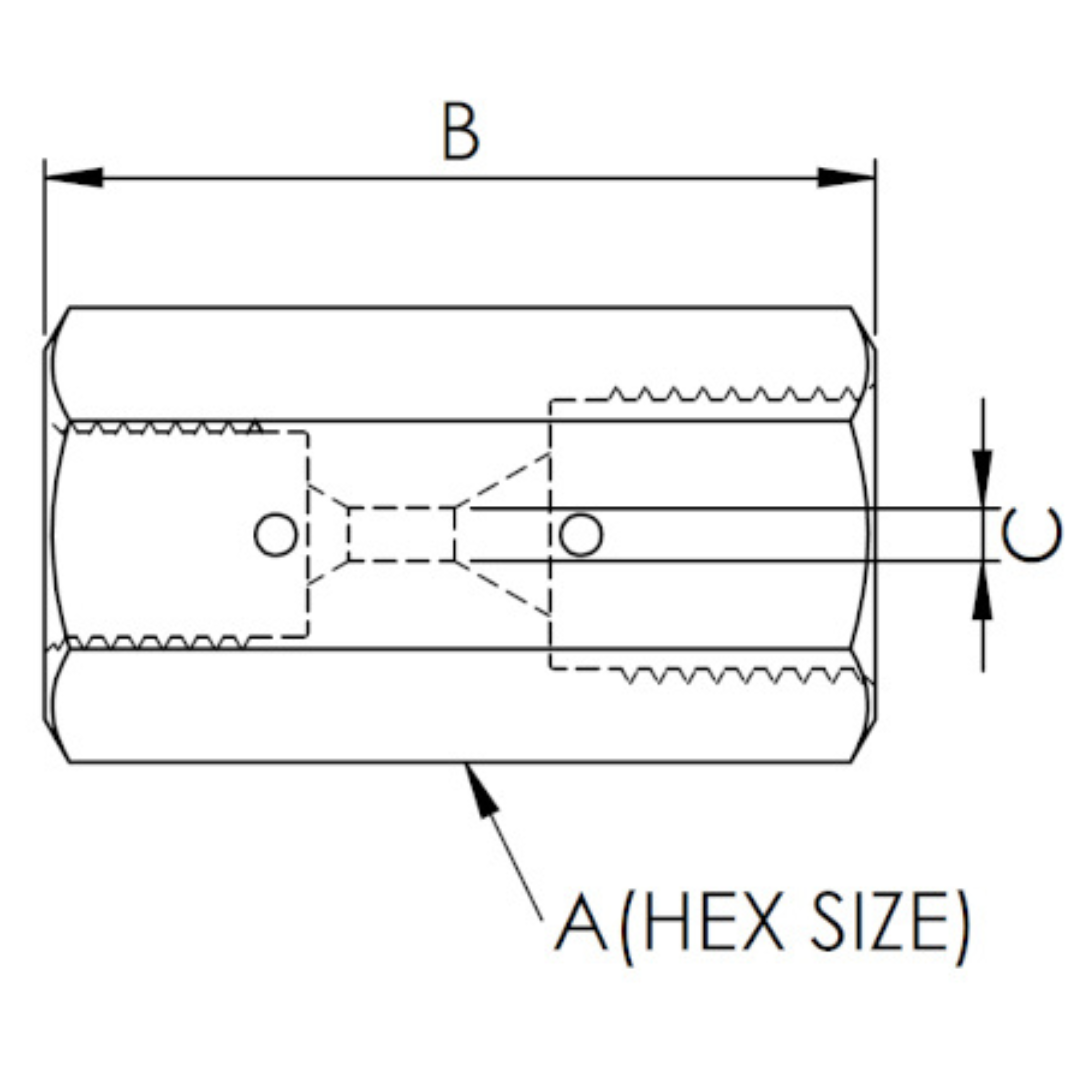 X16MF16MF20-K : OneXtreme Adapter, 1" Female MP x 1" Female MP, 20,000psi