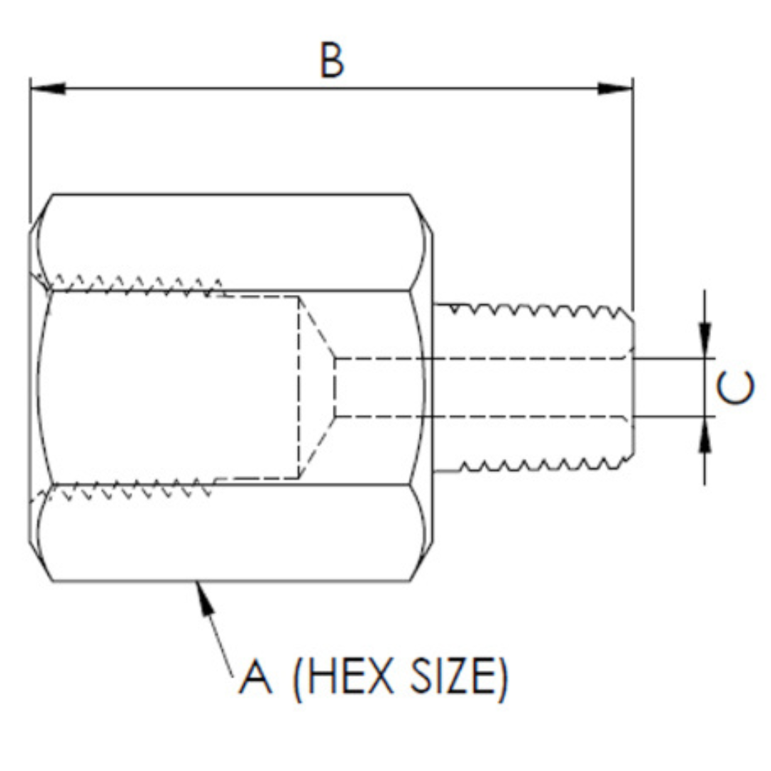 X2N06NF15 : OneXtreme Adapter, 0.125 (1/8") Male NPT x 0.75 (3/4") Female NPT, 15,000psi