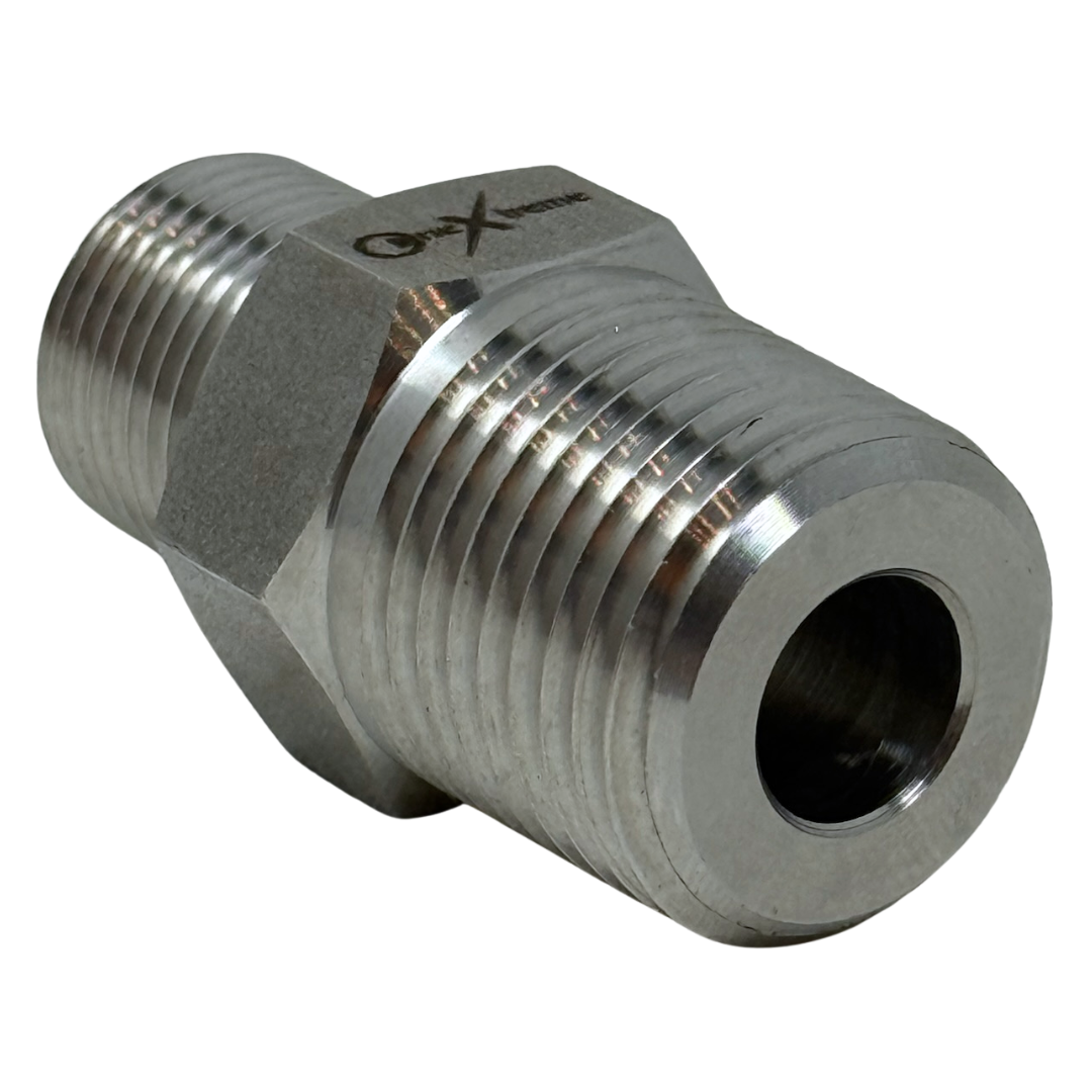 X12N16N10 : OneXtreme Adapter, 0.75 (3/4") Male NPT x 1" Male NPT, 10,000psi