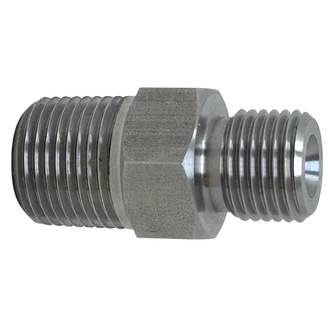 X6N16TM15 : OneXtreme Adapter, 0.375 (3/8") Male NPT x 1" Male Type-M, 15,000psi