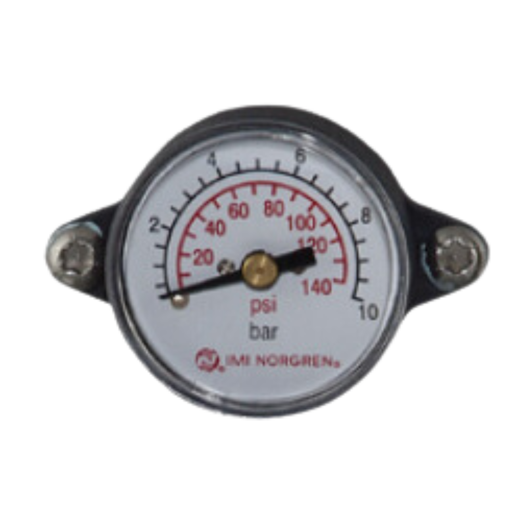 820073-01KIT : Norgren Excelon Plus Integrated 140psi (10 bar) Dual Scale Pressure Gauge