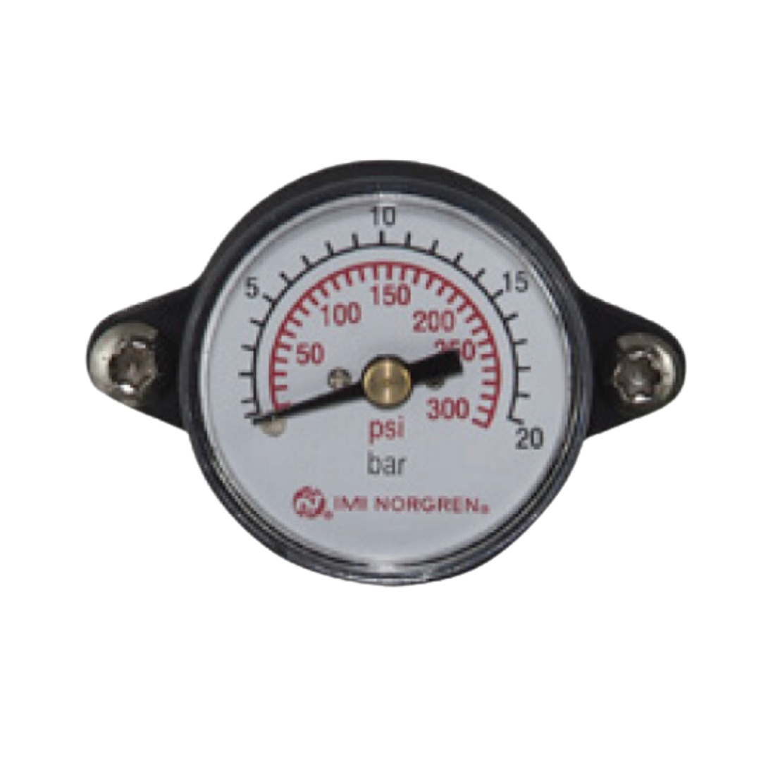 820073-02KIT : Norgren Excelon Plus Integrated 200psi (20 bar) Dual Scale Pressure Gauge