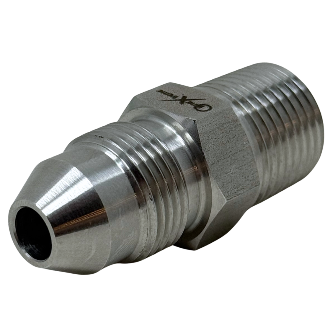 X12N09M10 : OneXtreme Adapter, 0.75 (3/4") Male NPT x 0.5625 (9/16") Male MP, 10,000psi