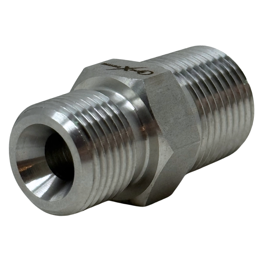 X8N12TM15 : OneXtreme Adapter, 0.5 (1/2") Male NPT x 0.75 (3/4") Male Type-M, 15,000psi