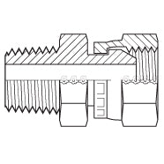9032S-06-06 : Adaptall Straight Steel Swivel Adapter, R 3/8-19 (-06) Male BSPT x G 3/8-19 (-06) Female BSPP