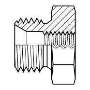 9038-12-04 : Adaptall Straight Steel Adapter Bushing, G 3/4-14 (-12) Male BSPP x G 1/4-19 (-04) Female BSPP