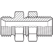 9040-04-06L-1.85" : Adaptall Straight Steel Bulkhead Long Adapter, G 1/4-19 (-04) Male BSPP x G 3/8-19 (-06) Male BSPP, 1.85" Long