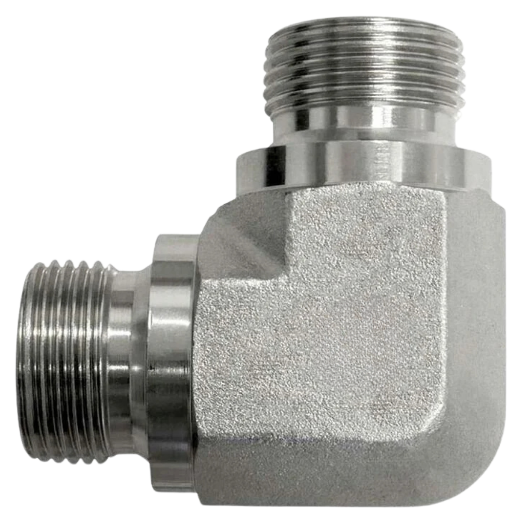 9222-04-04-FG : OneHydraulics 90-Degree Steel Adapter, 1/4-19 (-04) Male BSPP x 1/4-19 (-04) Male BSPP, 5000psi