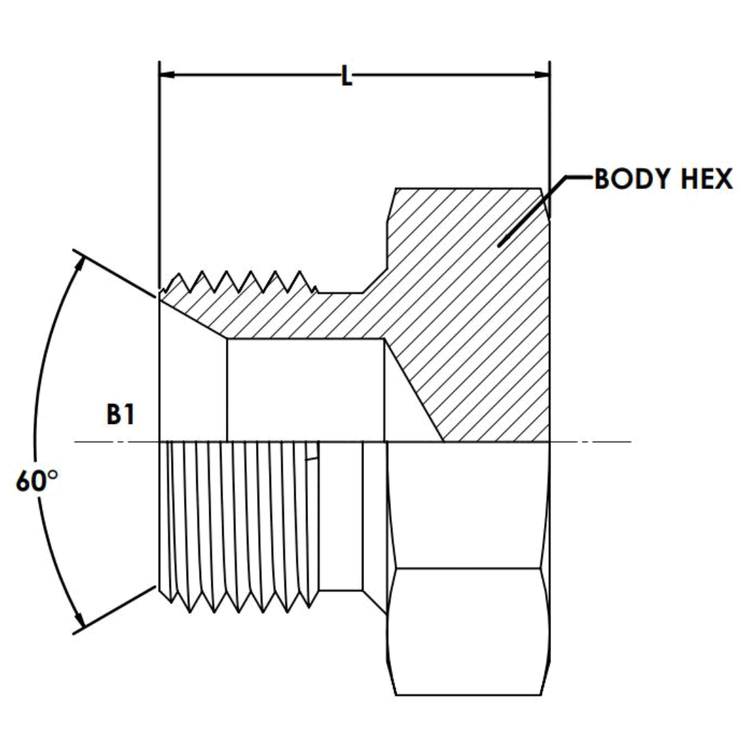 9522-P-16 : OneHydraulics Steel Hex Plug, 1-11 (-16) Male BSPP