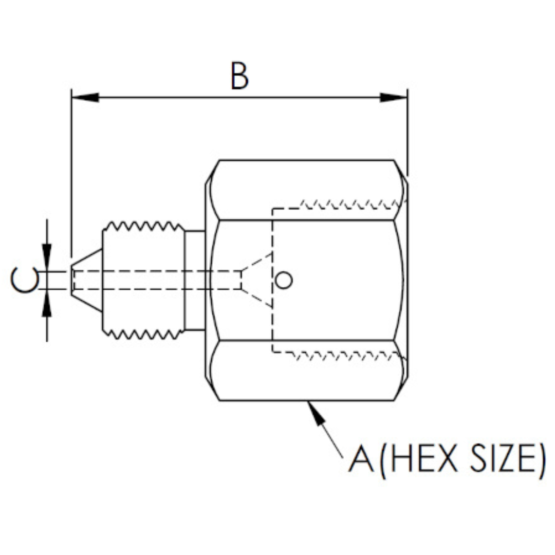 X4H09HF60-K : OneXtreme Adapter, 0.25 (1/4") Male HP x 0.5625 (9/16") Female HP, 60,000psi