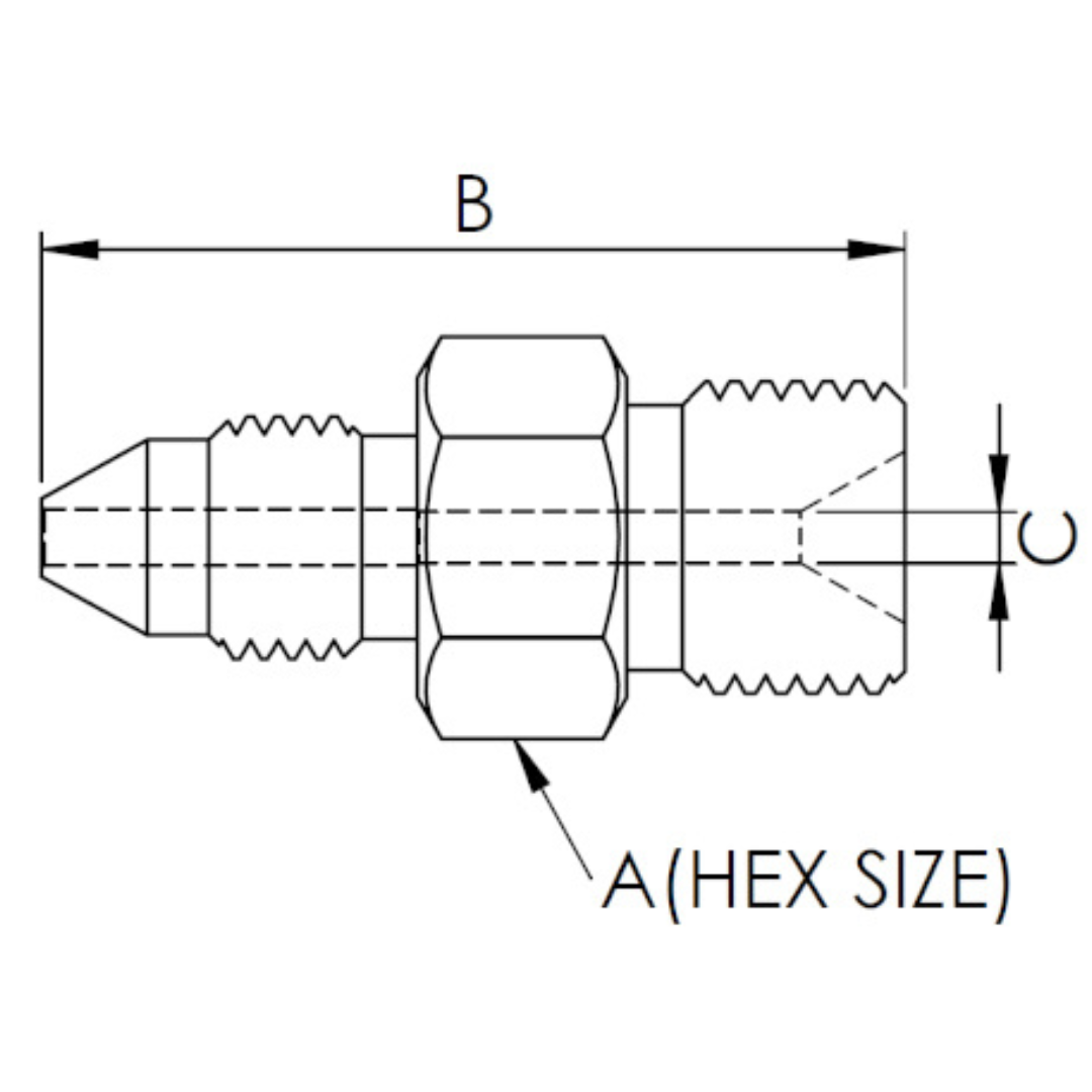 X9M21TM20 : OneXtreme Adapter, 0.5625 (9/16") Male MP x 1.3125 (1-5/16") Male Type-M, 20,000psi