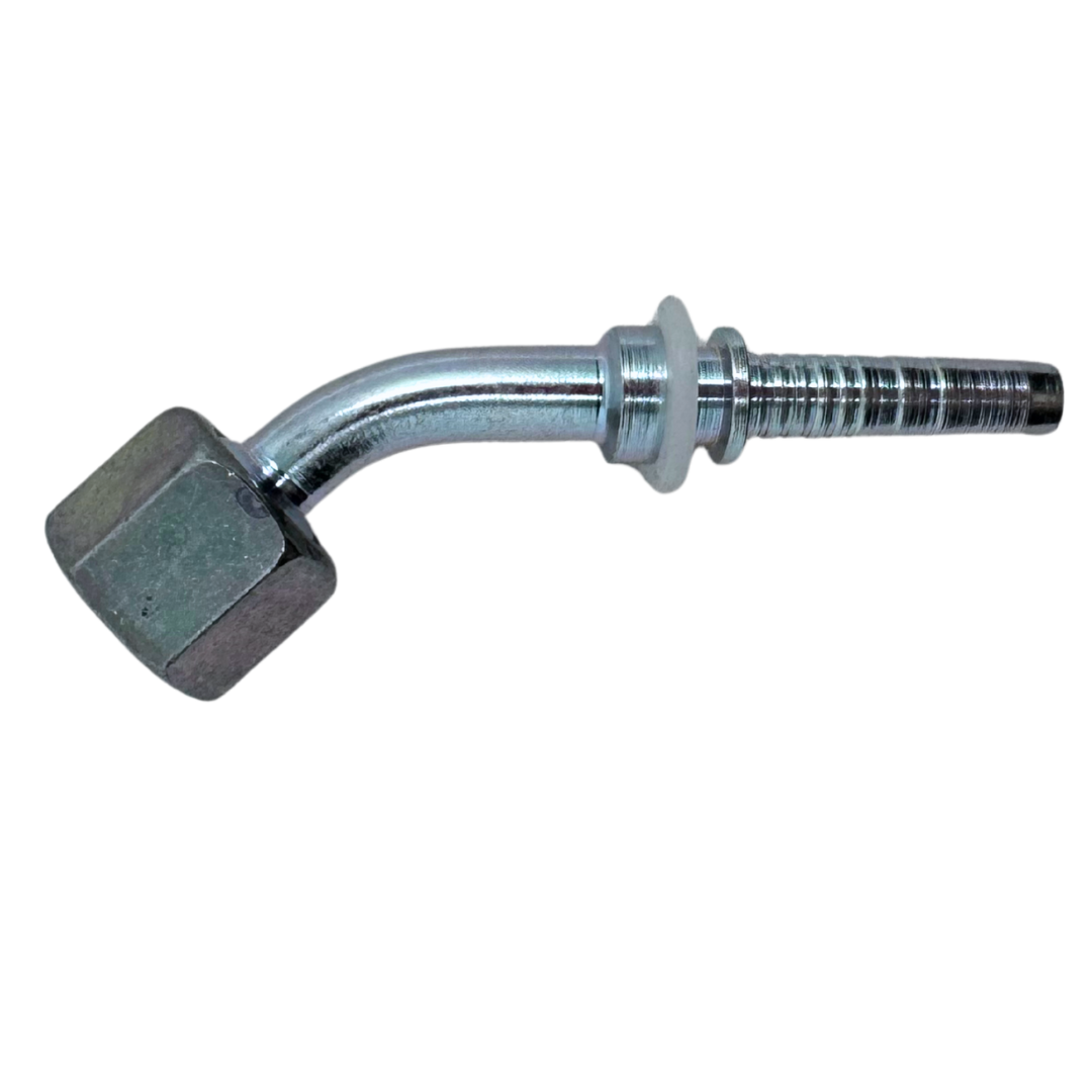 A-0404-FO45 : Alfagomma 45-Degree Steel Fitting Insert, 1/4 (-04) Hose x 9/16-18 (-04) Female ORFS Swivel