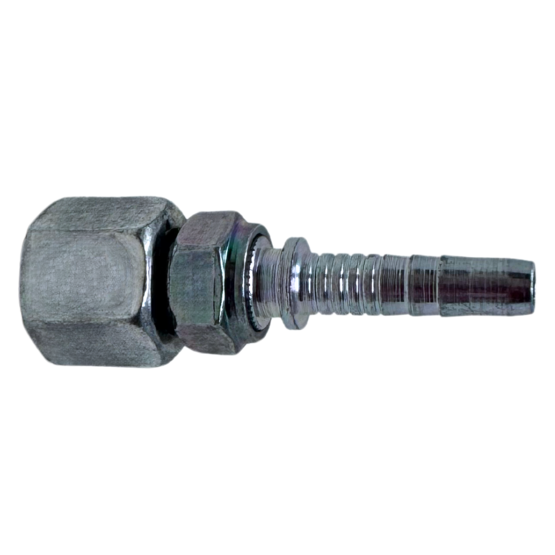 A-0404-FOFS : Alfagomma Straight Steel Fitting Insert, 1/4 (-04) Hose x 9/16-18 (-04) Female ORFS Double Hex