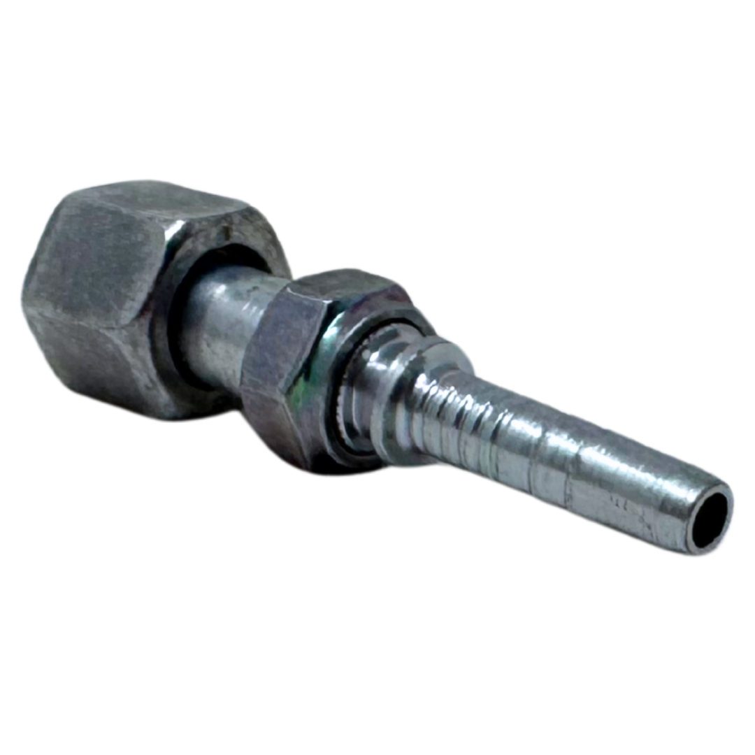 A-0404-FOFS : Alfagomma Straight Steel Fitting Insert, 1/4 (-04) Hose x 9/16-18 (-04) Female ORFS Double Hex