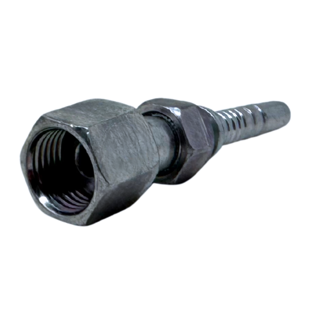 A-0404-FOFS : Alfagomma Straight Steel Fitting Insert, 1/4 (-04) Hose x 9/16-18 (-04) Female ORFS Double Hex