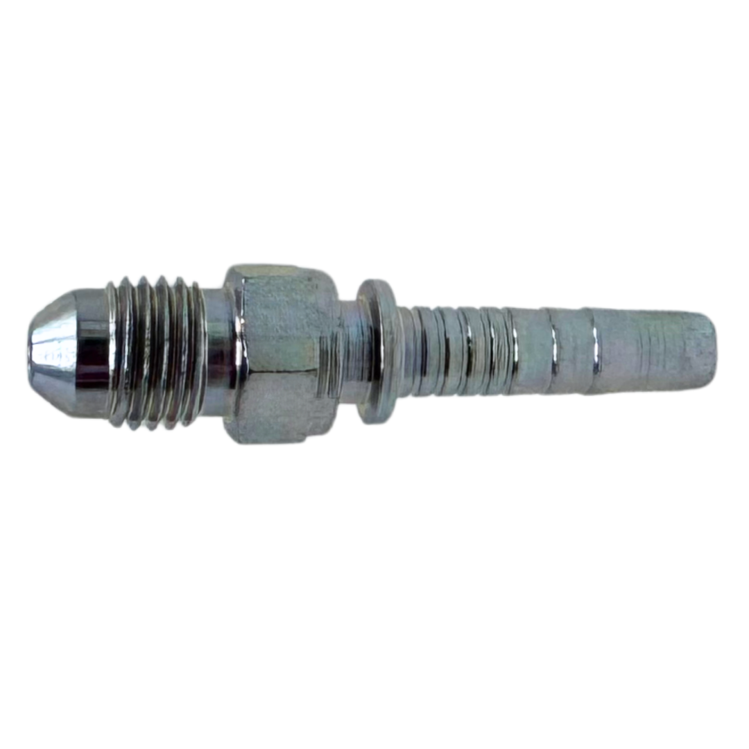 A-0404-MJIC : Alfagomma Straight Steel Fitting Insert, 1/4 (-04) Hose x 7/16-20 (-04) Male JIC