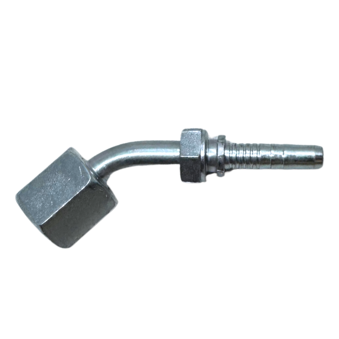 A-0406-FJ45 : Alfagomma 45-Degree Steel Fitting Insert, 1/4 (-04) Hose x 9/16-18 (-06) Female JIC Swivel