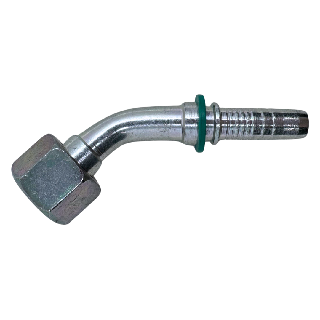 A-0606-FBO4 : Alfagomma 45-Degree Steel Fitting Insert, 3/8 (-06) Hose x 3/8-19 (-06) Female BSP Swivel