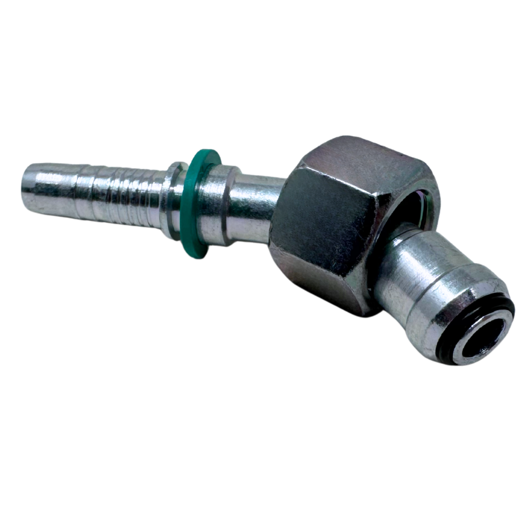 A-0606-FBO4 : Alfagomma 45-Degree Steel Fitting Insert, 3/8 (-06) Hose x 3/8-19 (-06) Female BSP Swivel
